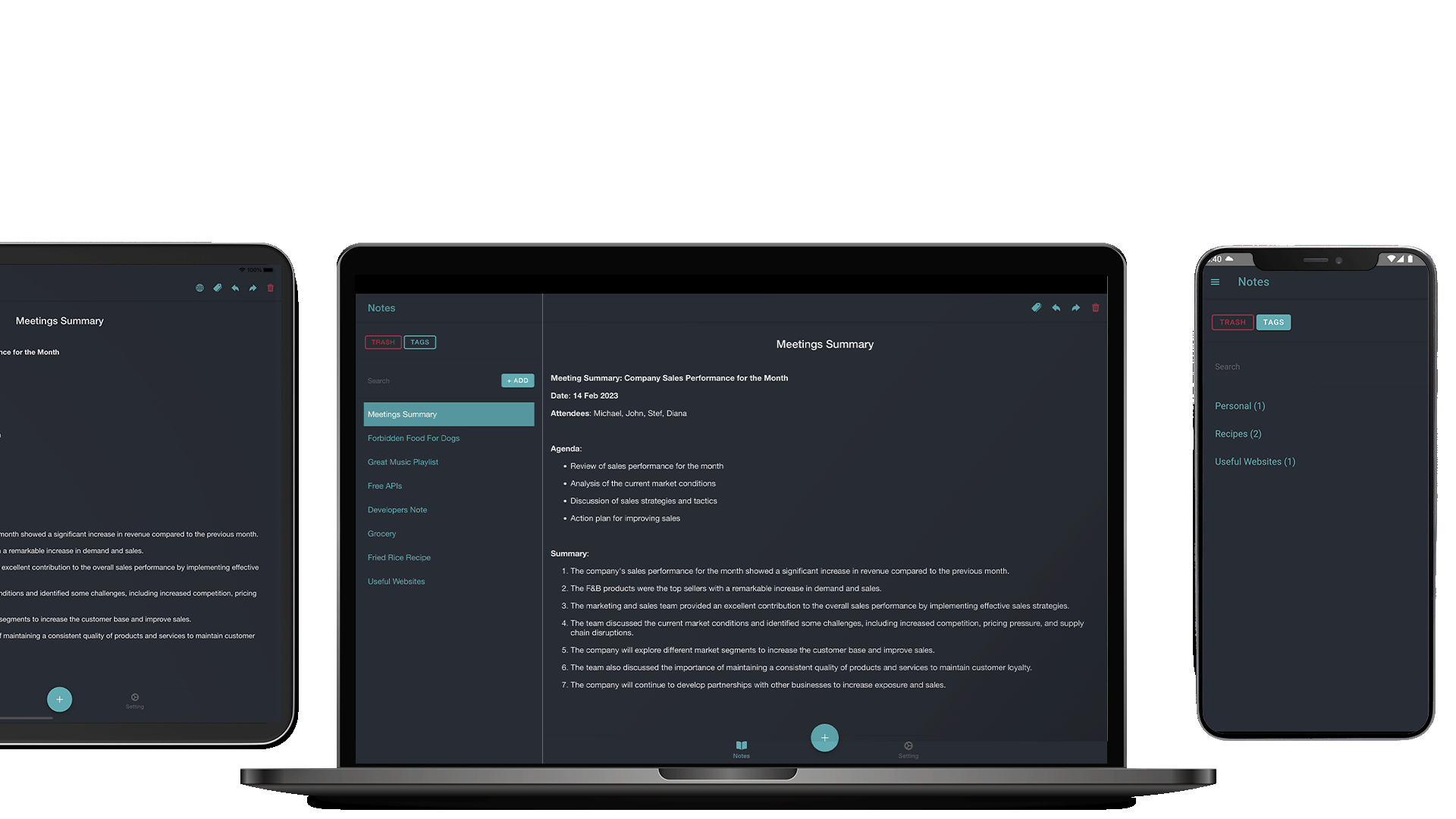 Digi Notes App Interface
